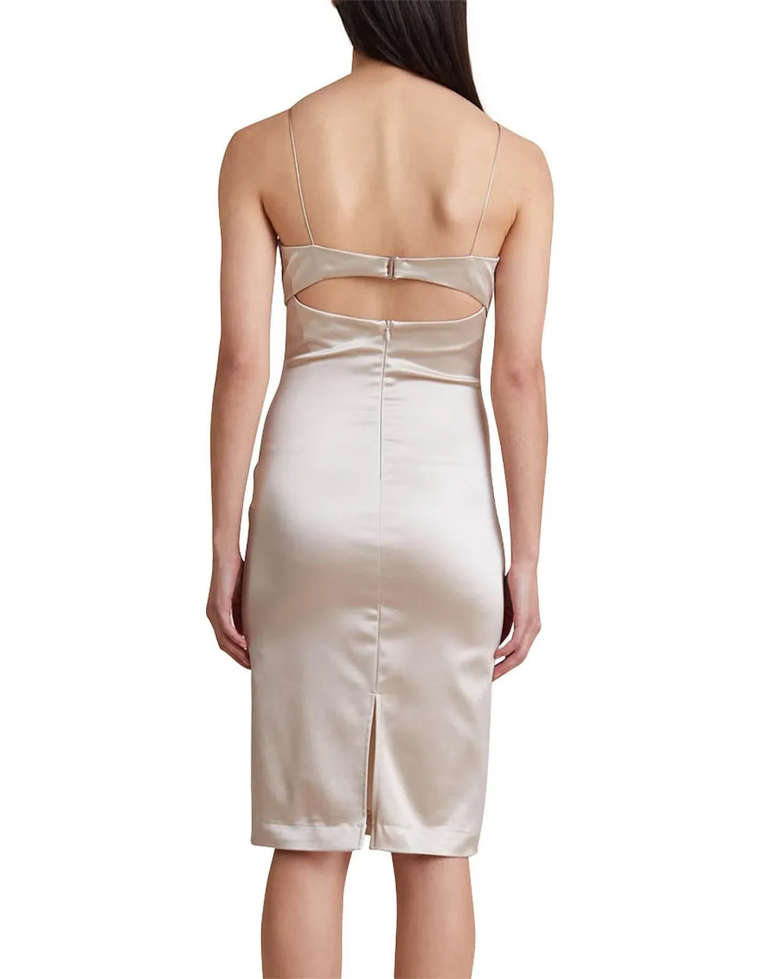 Bec & Bridge Champagne Heathers Midi Dress Beige Size 4 / AU 8 for rent on The Volte - main image