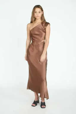 Bec & Bridge Cherry Delphine Asym Midi Dress Size 4 / AU 8 for rent on The Volte - image 1