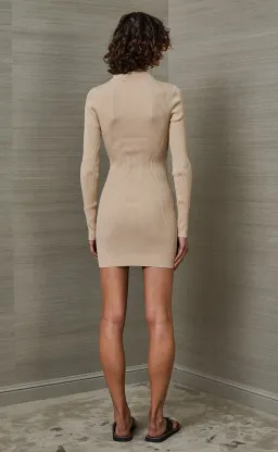 Bec & Bridge Latte Harper Knit Mini Dress Beige Size 6 / AU 10 for rent on The Volte - image 4