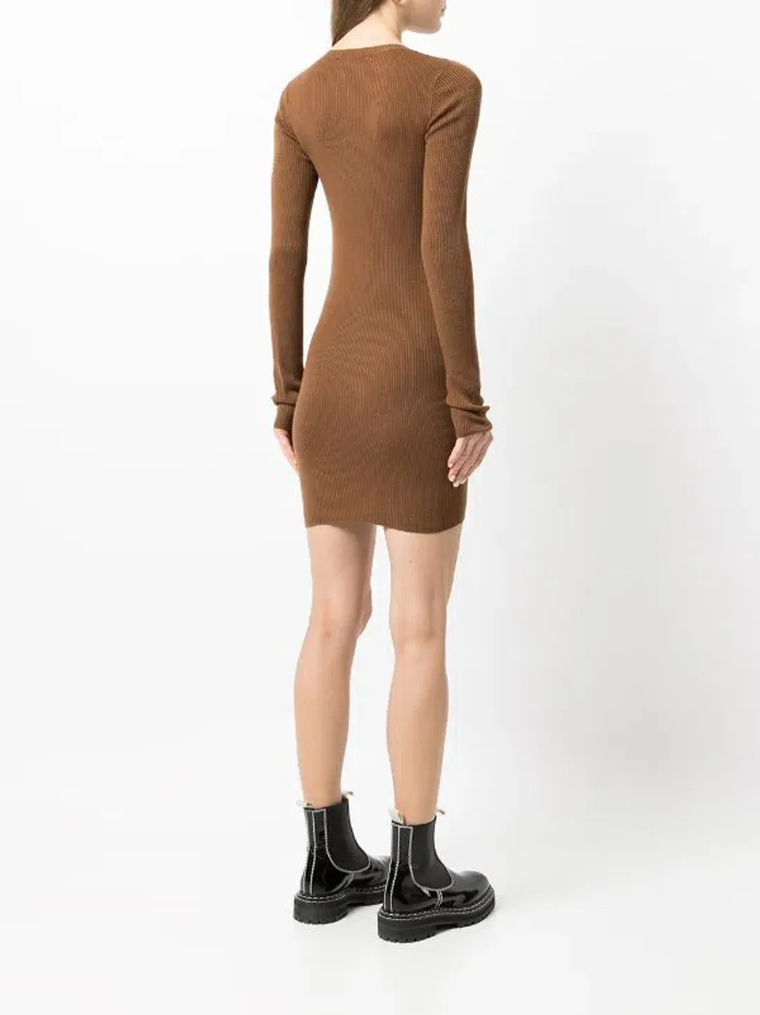 Bec & Bridge Freya L/S Mini Dress Chocolate Size 10 for rent on The Volte - main image