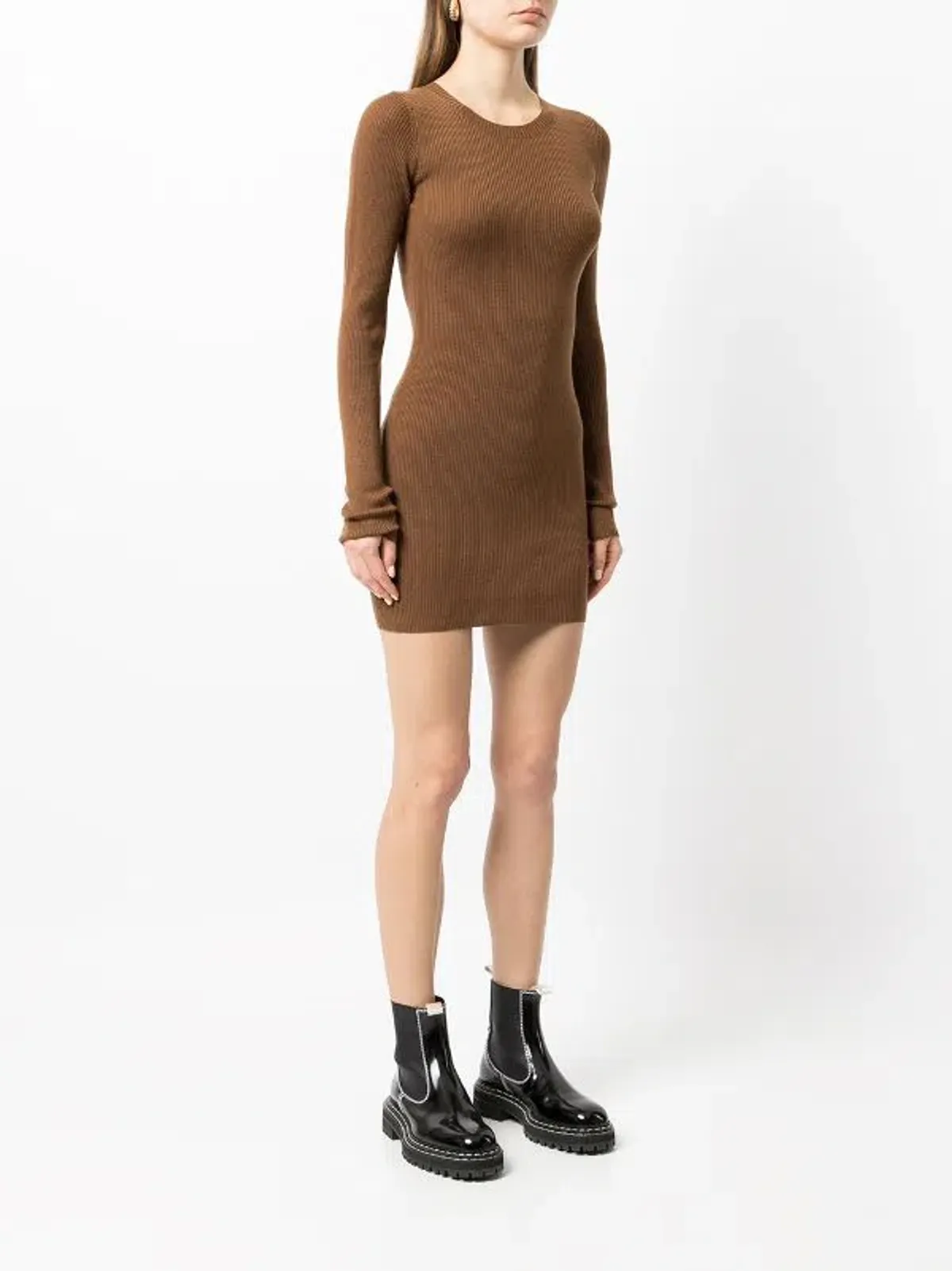 Bec & Bridge Freya L/S Mini Dress Chocolate Size 10 - Image 2