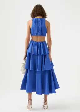 Aje Wave Cut Out Ring Midi Dress Blue Size 6 / XS for rent on The Volte - image 2