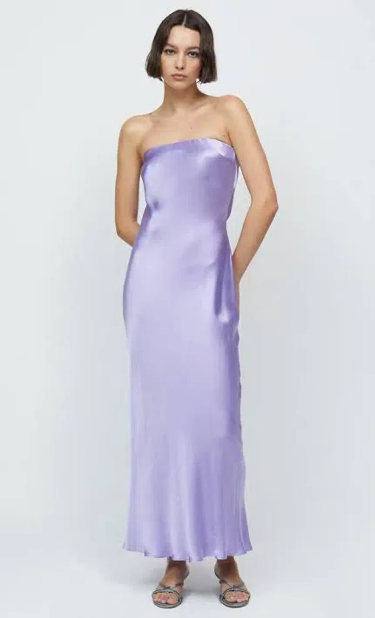 Bec & Bridge Moon Dance Strapless Midi Dress Lilac Size 8 / S - Image 3