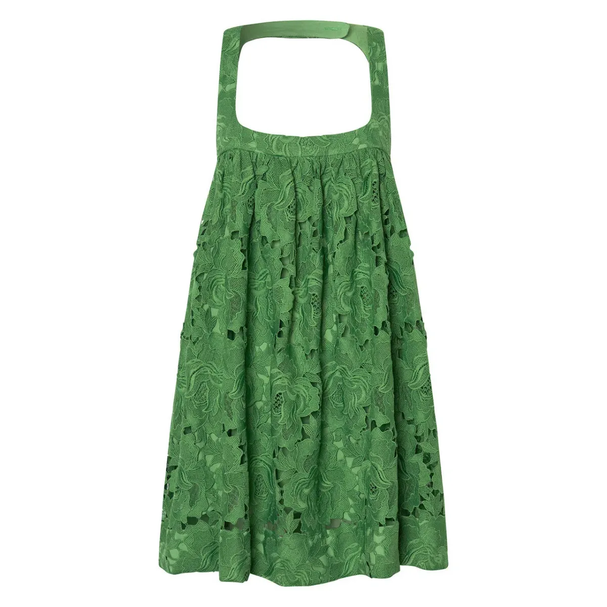 Oroton Lace Sun Dress in Garden Green Size 6 - Image 4