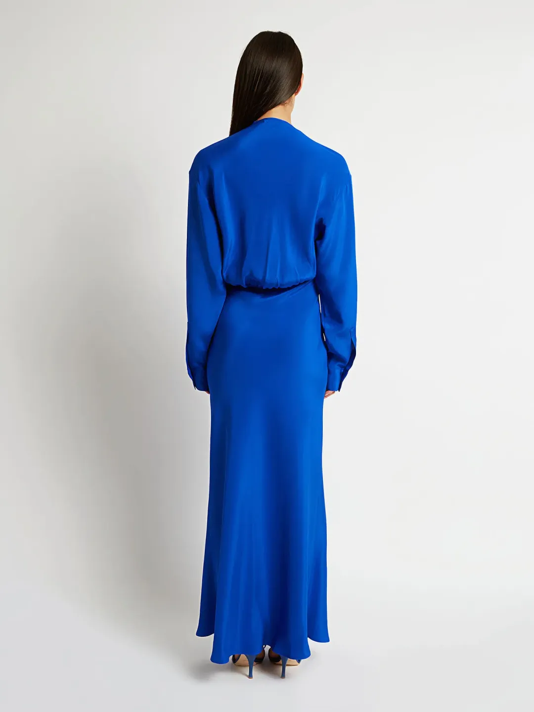 Christopher Esber Triquetra Front Tie Shirt Dress Blue Size 6 for rent on The Volte - main image