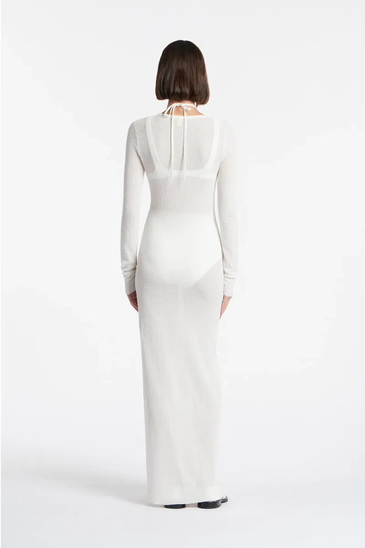 Sir the Label Emmeline Halter Long Sleeve Dress White Size 6 - Image 2