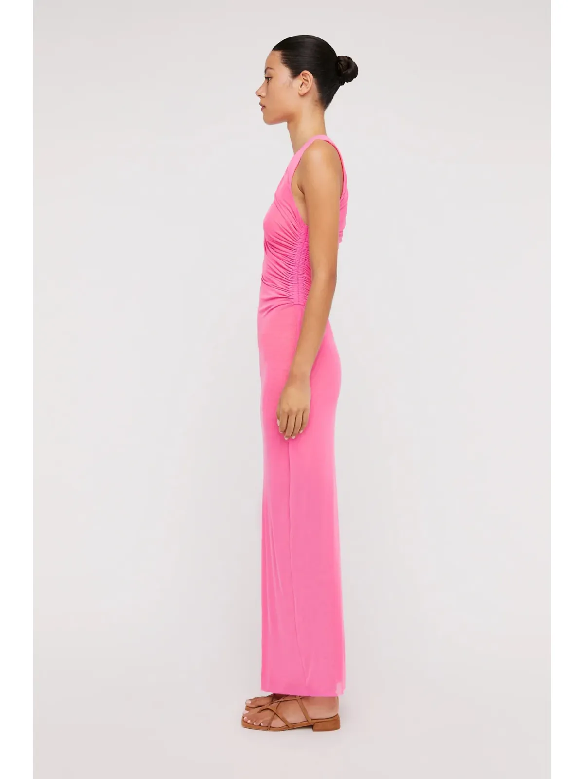 Scanlan Theodore Italian Mesh Gathered Dress Pink Size AU 6 - Image 2
