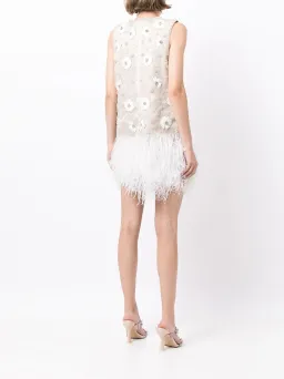 Rachel Gilbert Mave Floral Embroidered Mini Dress White Size 0/AU 6 for rent on The Volte - image 2