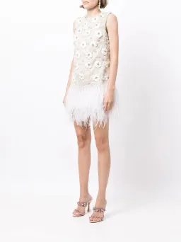 Rachel Gilbert Mave Floral Embroidered Mini Dress White Size 0/AU 6 for rent on The Volte - image 1