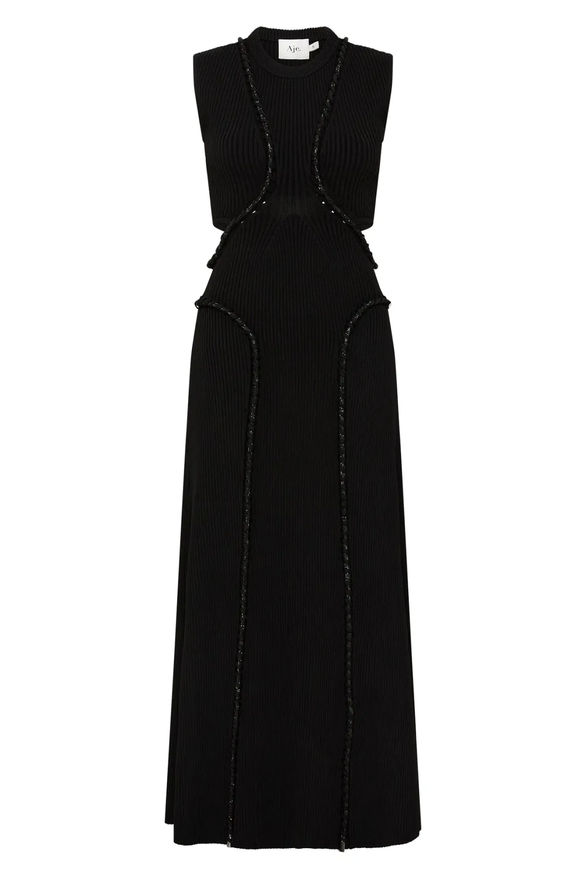 Aje Arp Cut Out Knit Midi Dress Black Size XS/Au 6 - Image 5