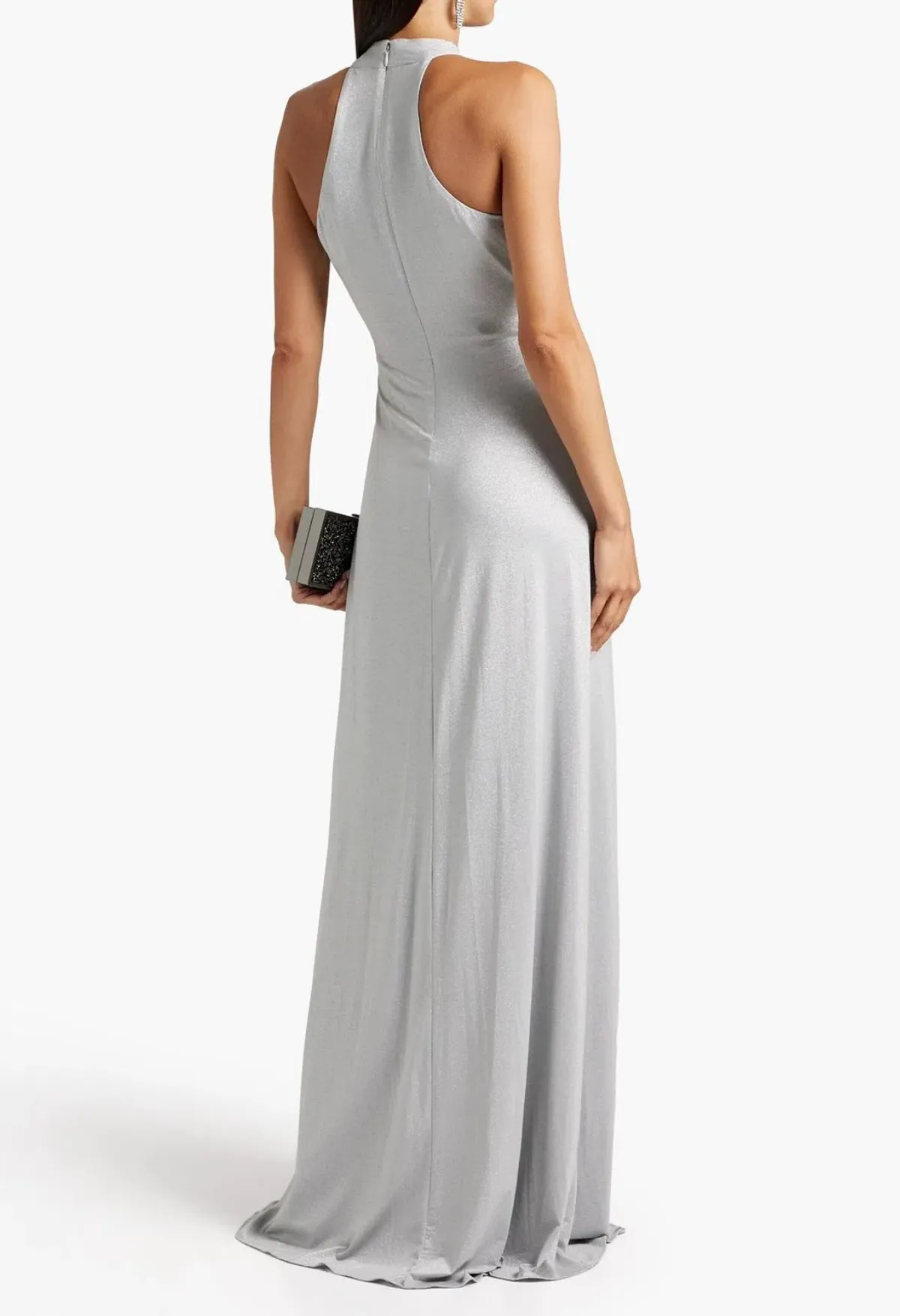 Halston twisted cutout metallic gown Grey Size AU 6 - Image 2