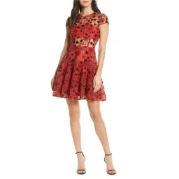 Bronx & Banco Della Rouge Embellished Mini Dress Red Size AU 6 for rent on The Volte - image 1