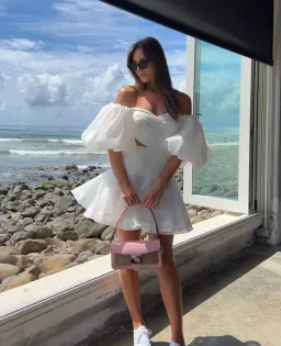Aje Myriad Cut Out Mini Dress in White Size AU 8 for rent on The Volte - image 2
