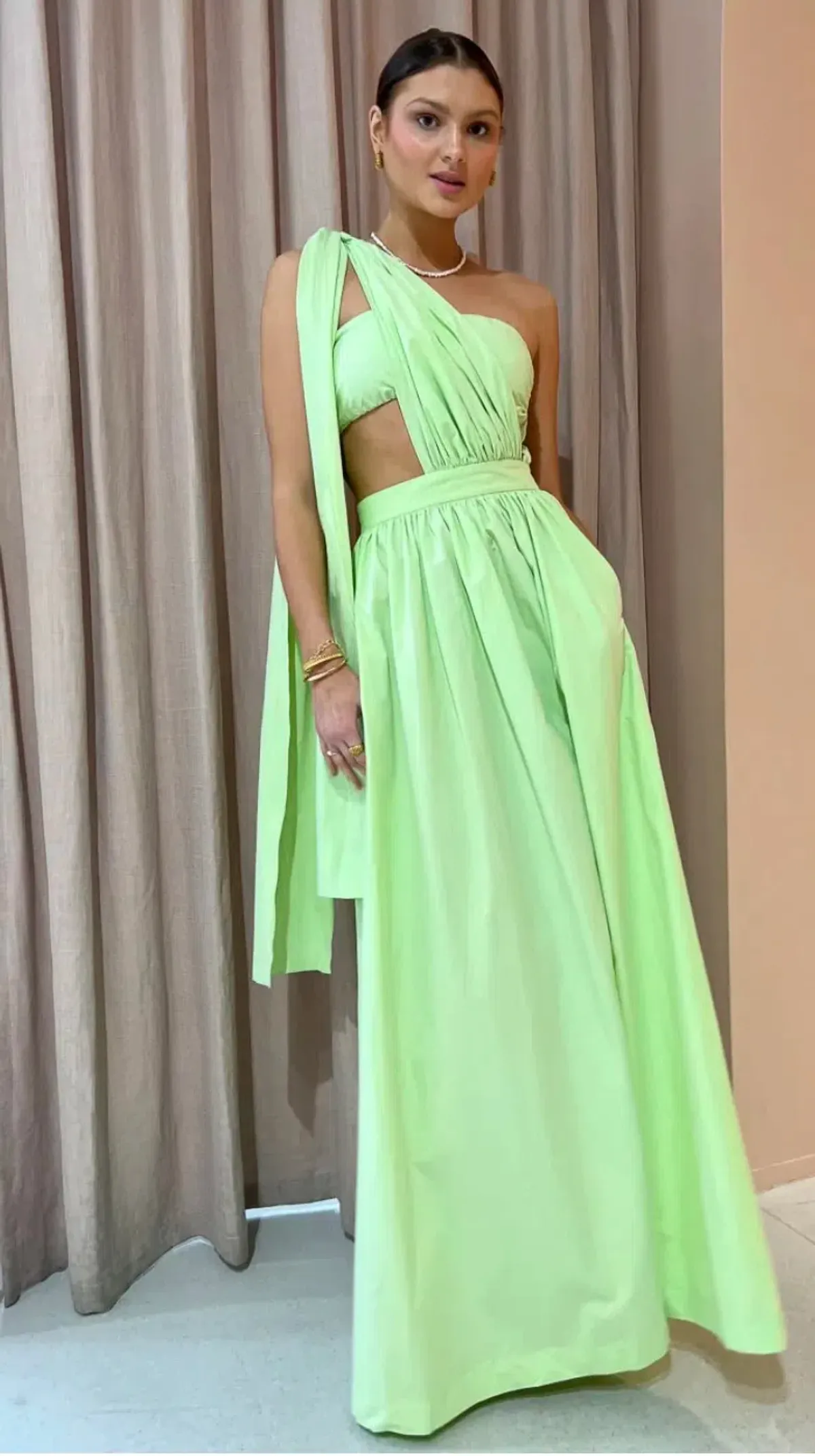 Bondi Born St Tropez Maxi Dress Green Size AU 10 - Image 1