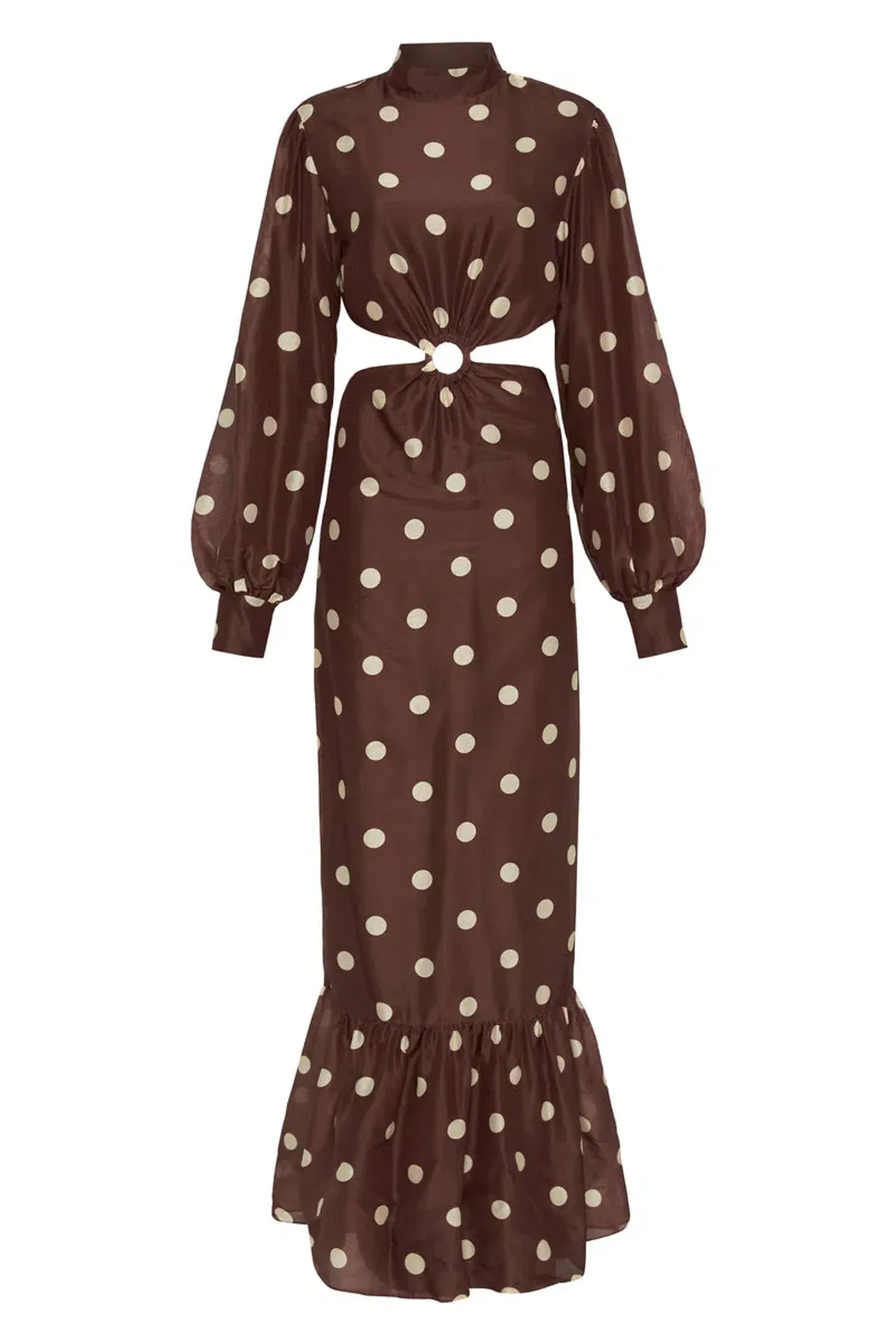 Sir The Label Vivi Long Sleeve Cut Out Maxi Dress Brown Size 0 / AU 6 - Image 3