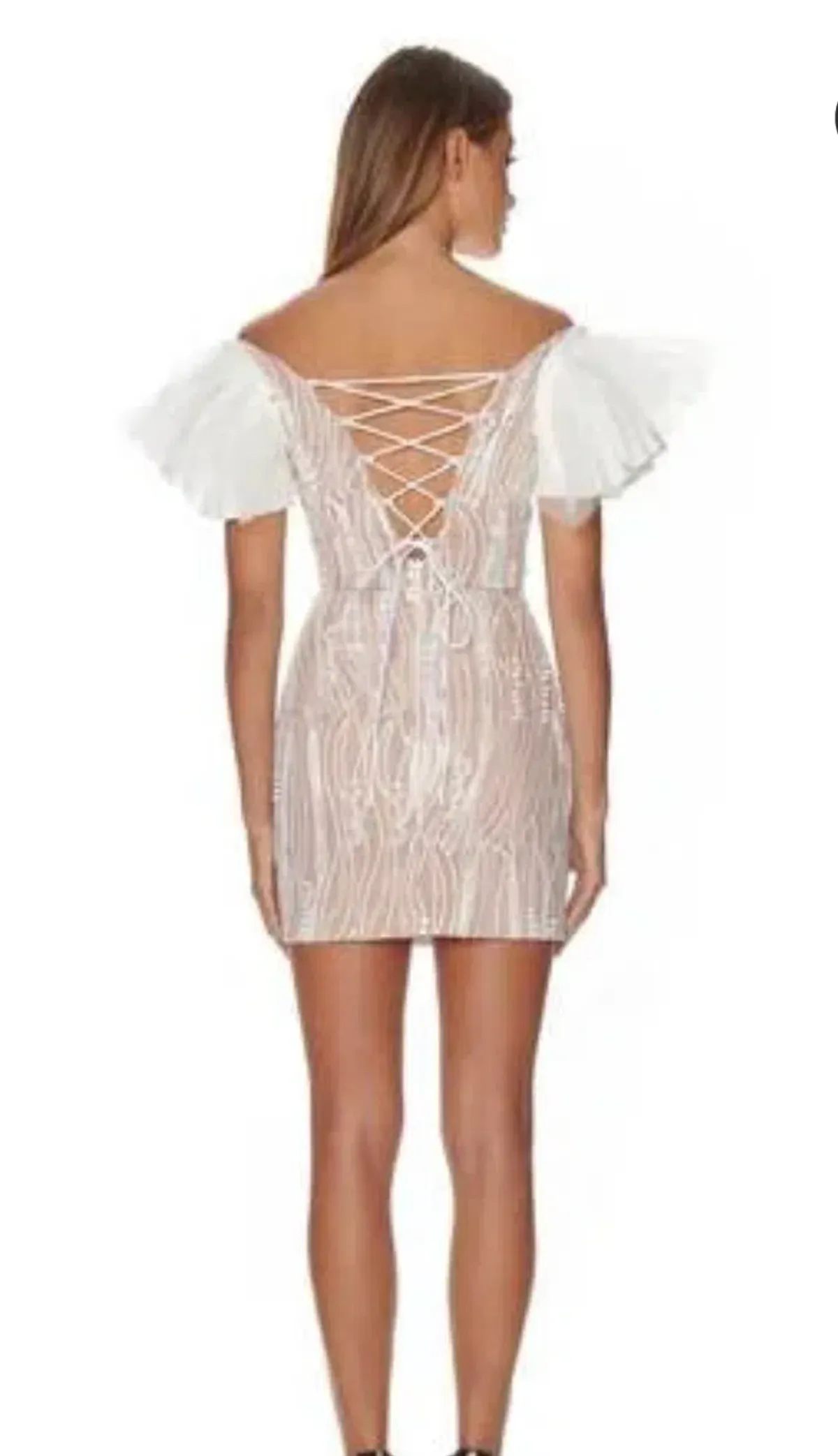 Eliya The Label The Trinity Mini Dress Nude/White Size M / Au 10 - Image 3