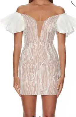 Eliya The Label The Trinity Mini Dress Nude/White Size M / Au 10 for rent on The Volte - image 2