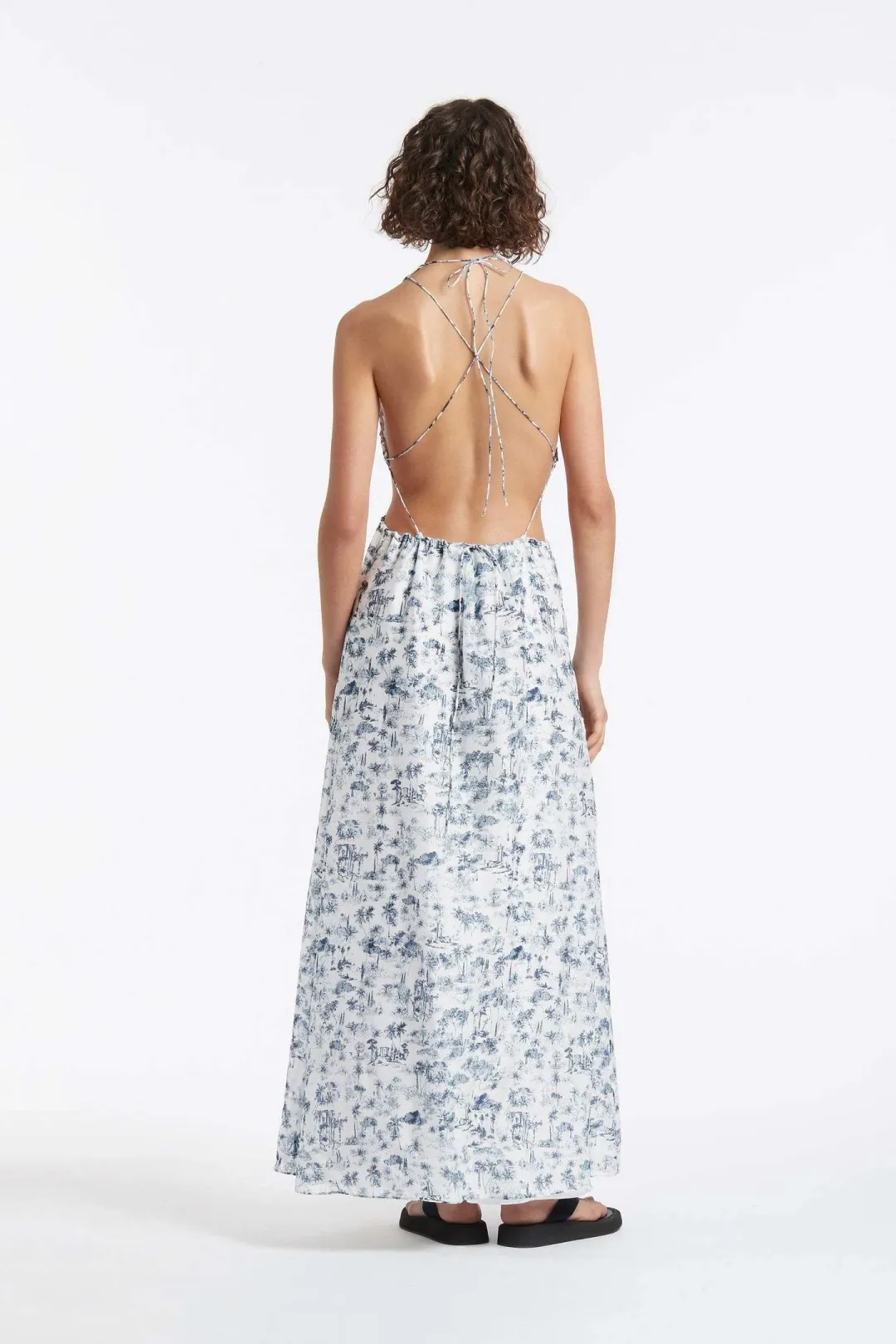 Sir the Label Dimitri Open Back Dress Print Size 8 for rent on The Volte - main image