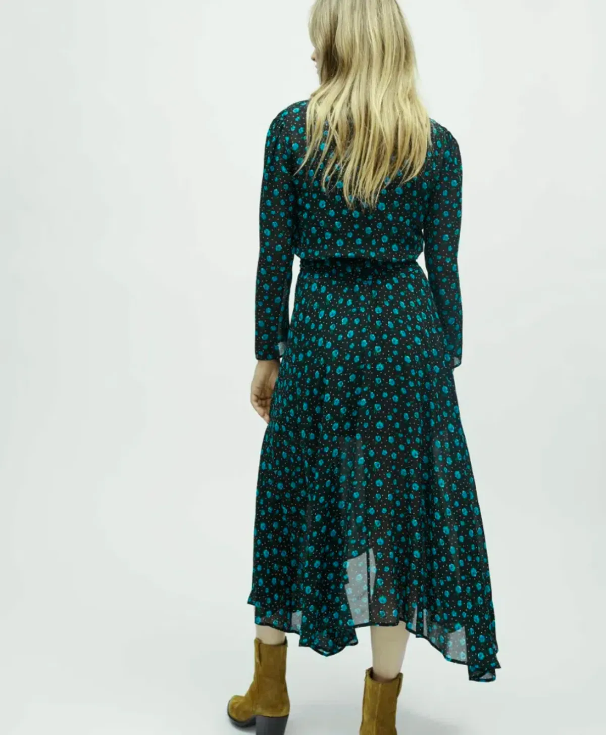Maje Rayemia V-neck midi floral Black Size 38 / AU 10 - Image 2