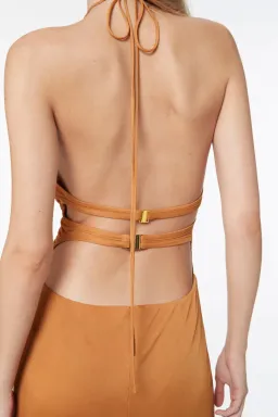 Manning Cartell Sunkissed Halter Dress Brown Size AU 6 for rent on The Volte - image 4
