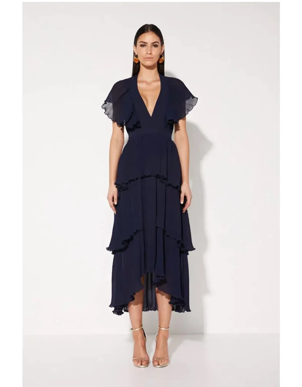 Mossman Slice of Heaven Midi Dress Navy Size AU 8 - Image 1