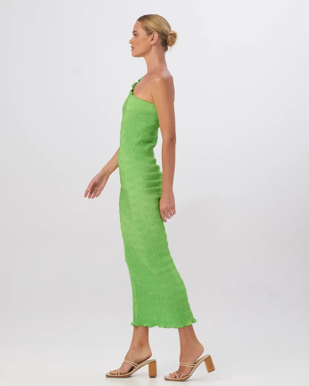 L'Idee Gigi Smocking Gown Neon Lime Green Size AU 8 - Image 3