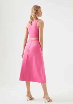 Aje Petal Knit Midi Skirt French Rose Pink Size S / AU 8 for rent on The Volte - image 3