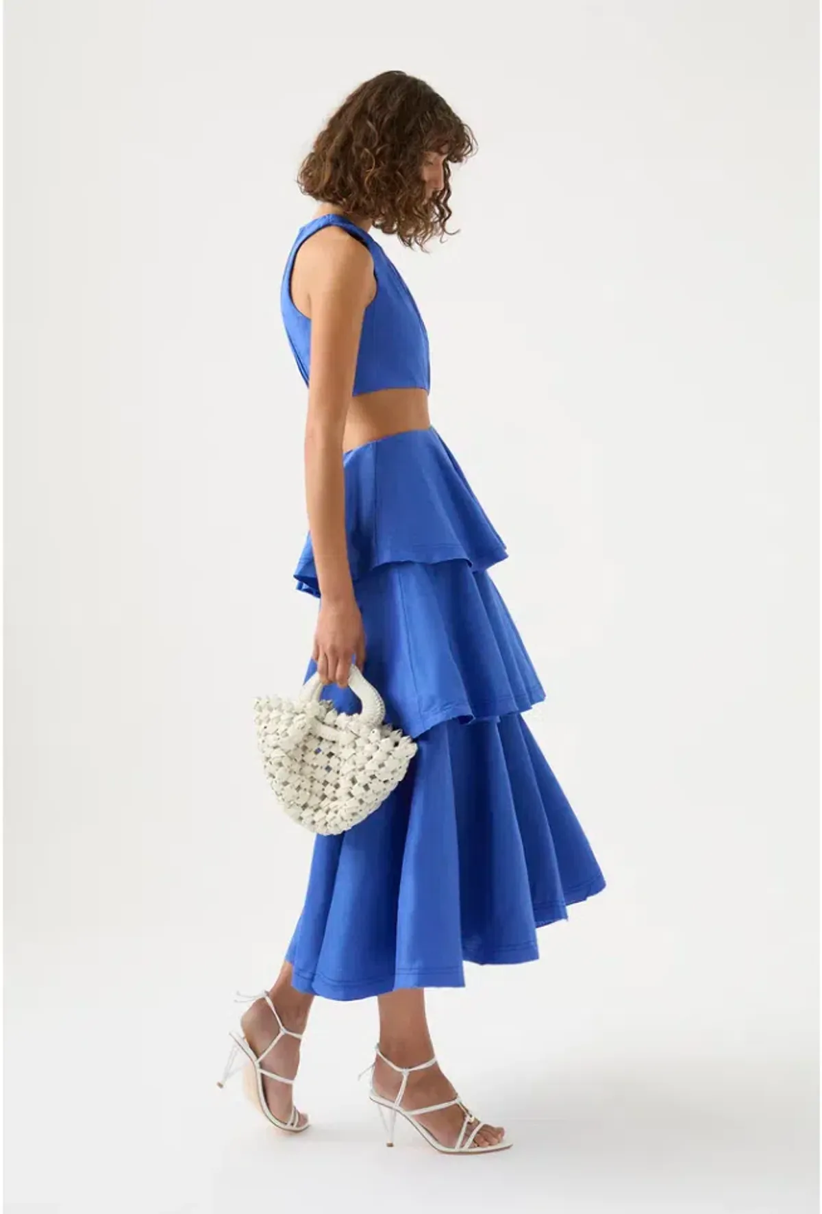 Aje Wave Cut Out Ring Midi Dress Marine Blue Size AU 6 - Image 5