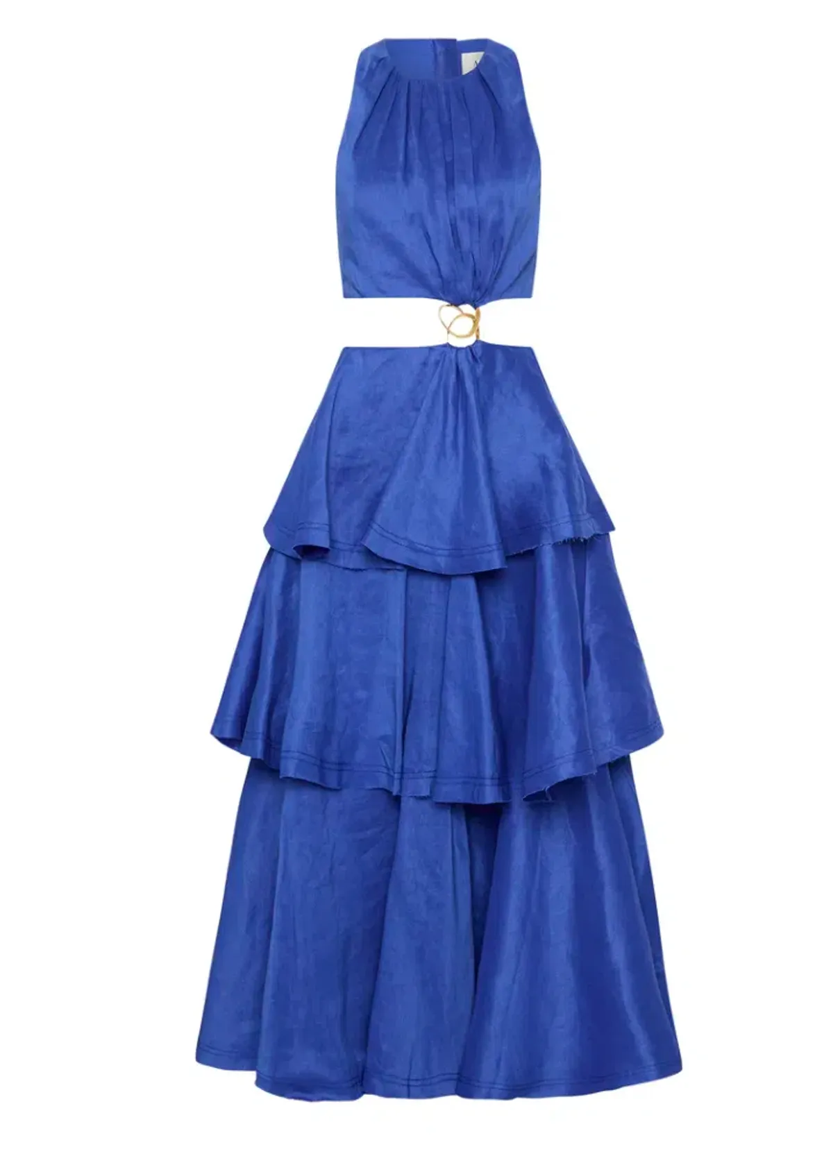 Aje Wave Cut Out Ring Midi Dress Marine Blue Size AU 6 - Image 7