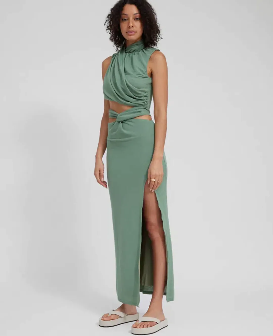 Tojha Taya Top & Skirt Set Green Size 8 for rent on The Volte - main image