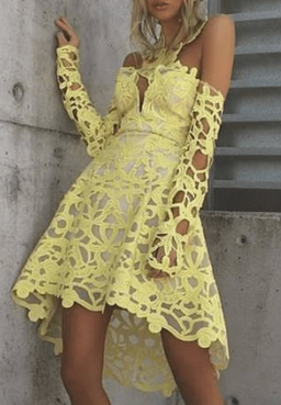 Thurley Arbury Dress in Daffodil Yellow Size 10 for rent on The Volte - image 1