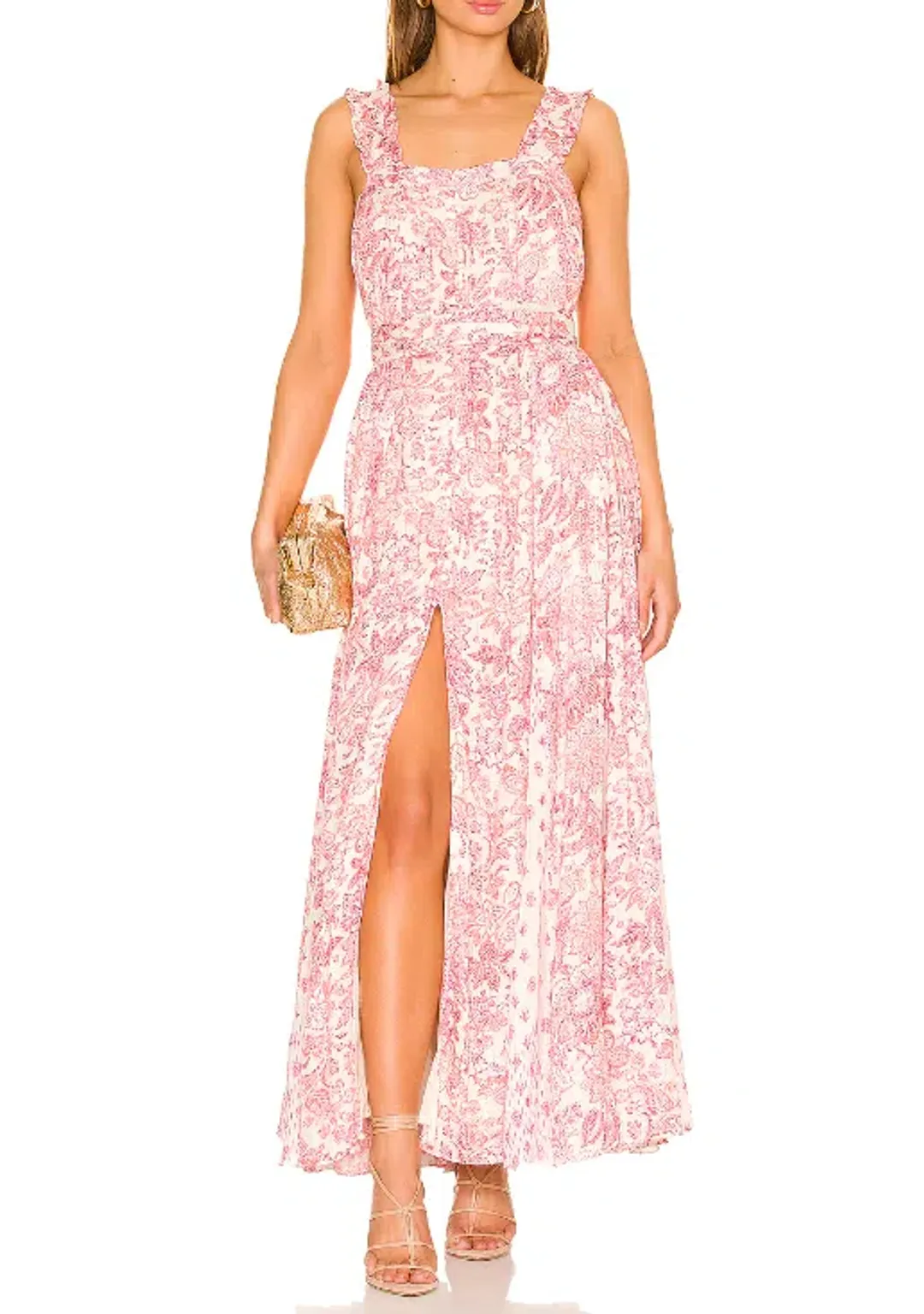 Hemant & Nandita Suki maxi dress pink size 12 for rent on The Volte - main image