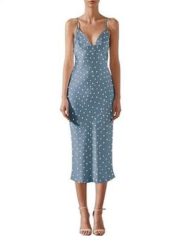 Shona Joy Bias Slip Midi ICE BLUE / IVORY SPOT for rent on The Volte - image 1