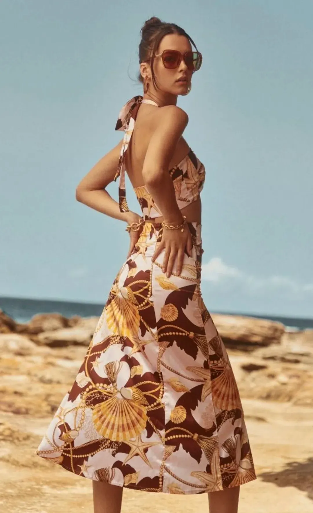 Sonya Moda Seashell Soiree Set Brown Size AU 8 for rent on The Volte - main image