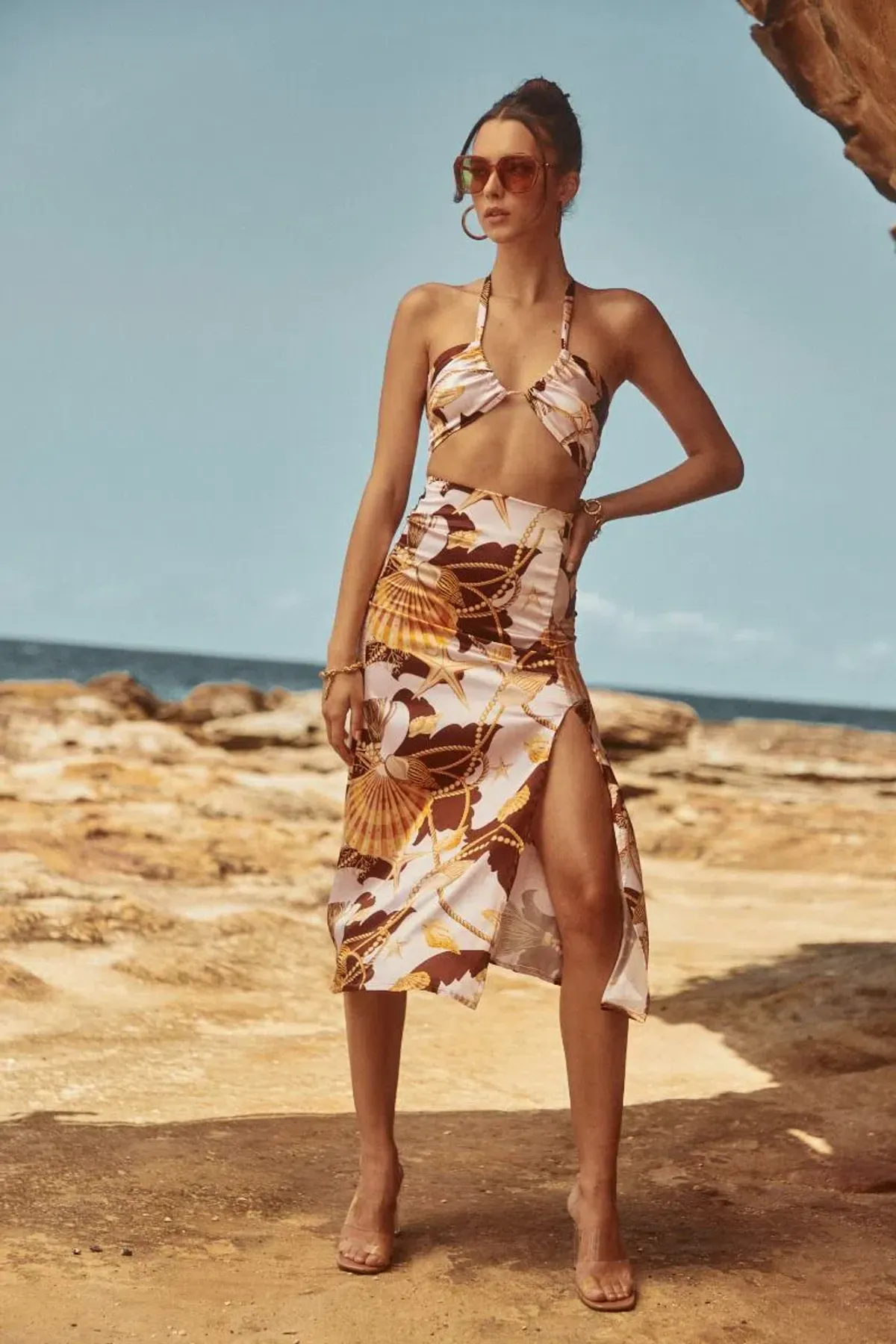Sonya Moda Seashell Soiree Set Brown Size AU 8 for rent on The Volte - main image
