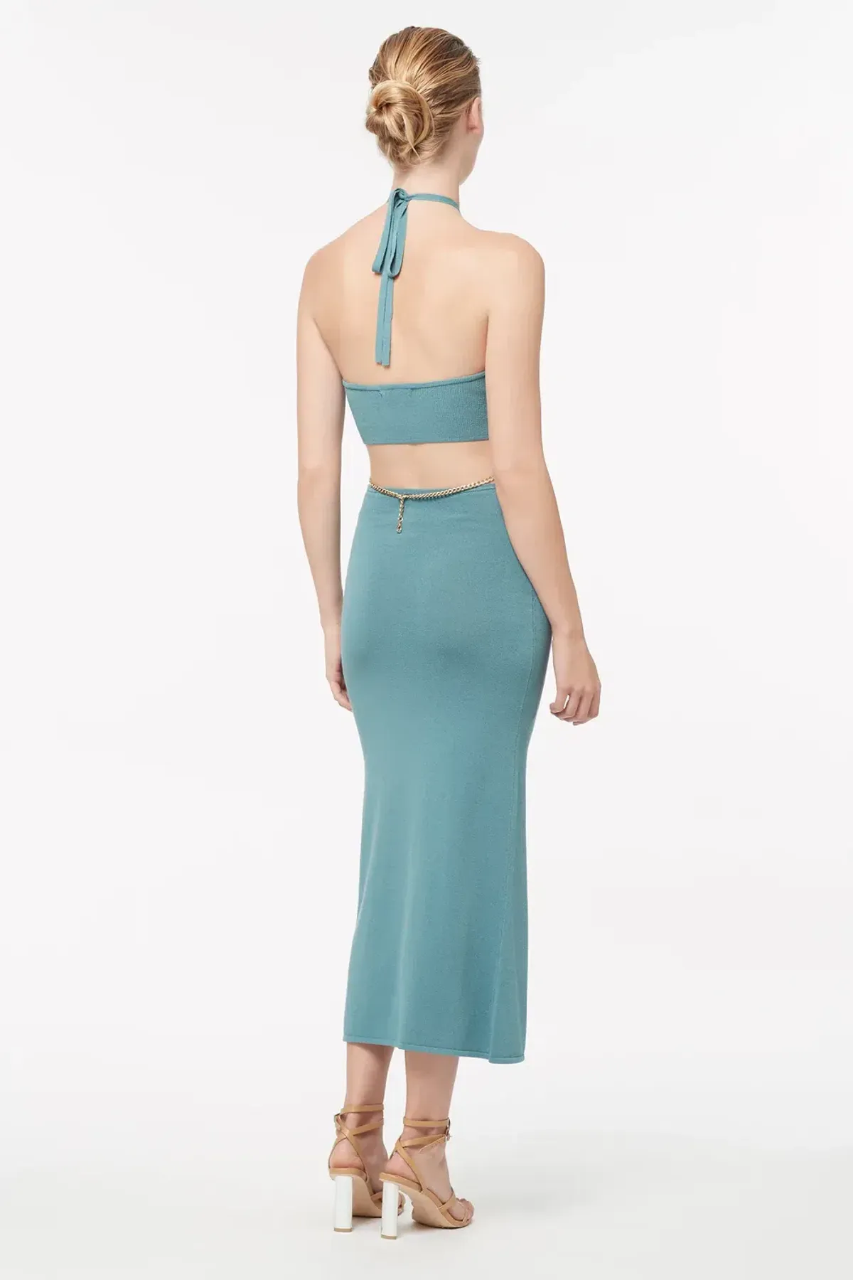 Manning Cartell Limitless Knit Chain Dress Blu Oxide Size S/Au 8 - Image 4