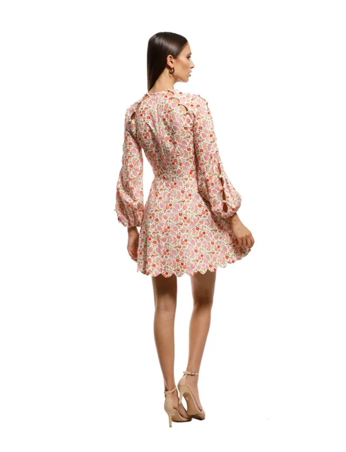 Zimmerman Goldie Scallop Floral Mini Dress Floral Size 2/AU 12 - Image 5