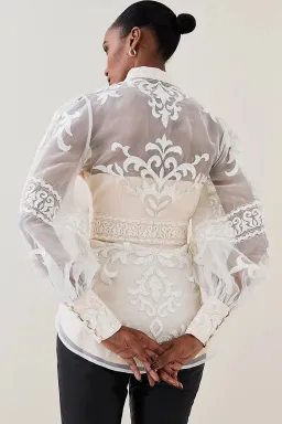 Lydia Millen Baroque Applique blouse size 12 for rent on The Volte - image 3