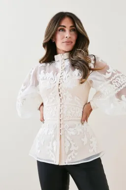 Lydia Millen Baroque Applique blouse size 12 for rent on The Volte - image 1