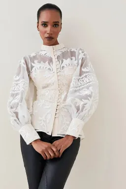 Lydia Millen Baroque Applique blouse size 12 for rent on The Volte - image 2
