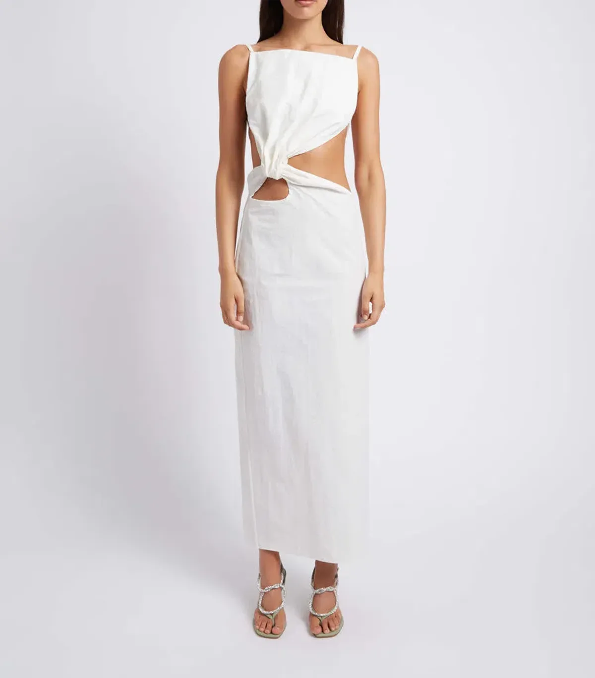 Christopher Esber Interlocked Ruched Dress White Size 8 / S - Image 1