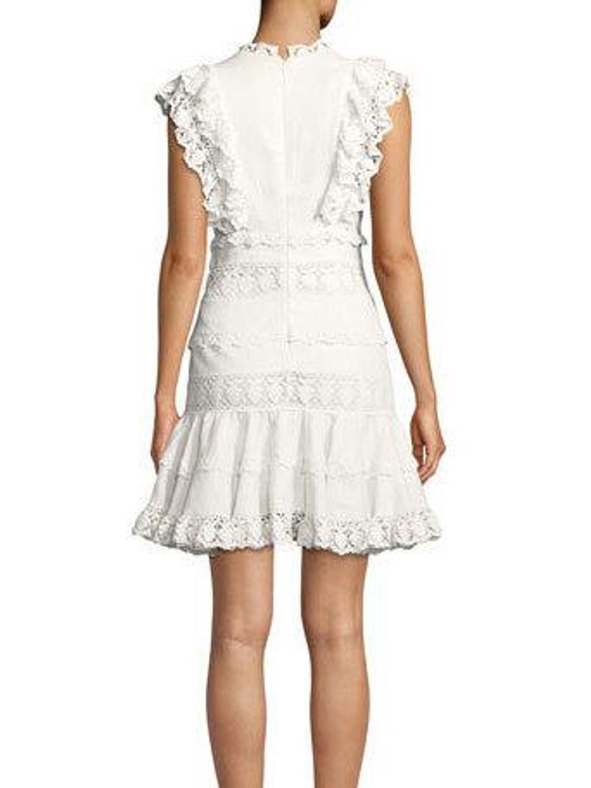 Zimmermann Wayfarer Paneled Flutter Mini Dress Ivory Size 8 - Image 3
