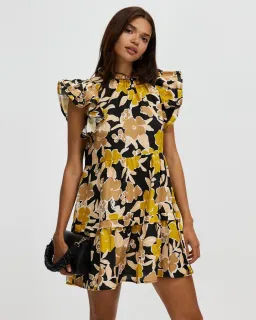 Aere Garden Party Frill Sleeve Dress Floral Size 16 for rent on The Volte - image 1