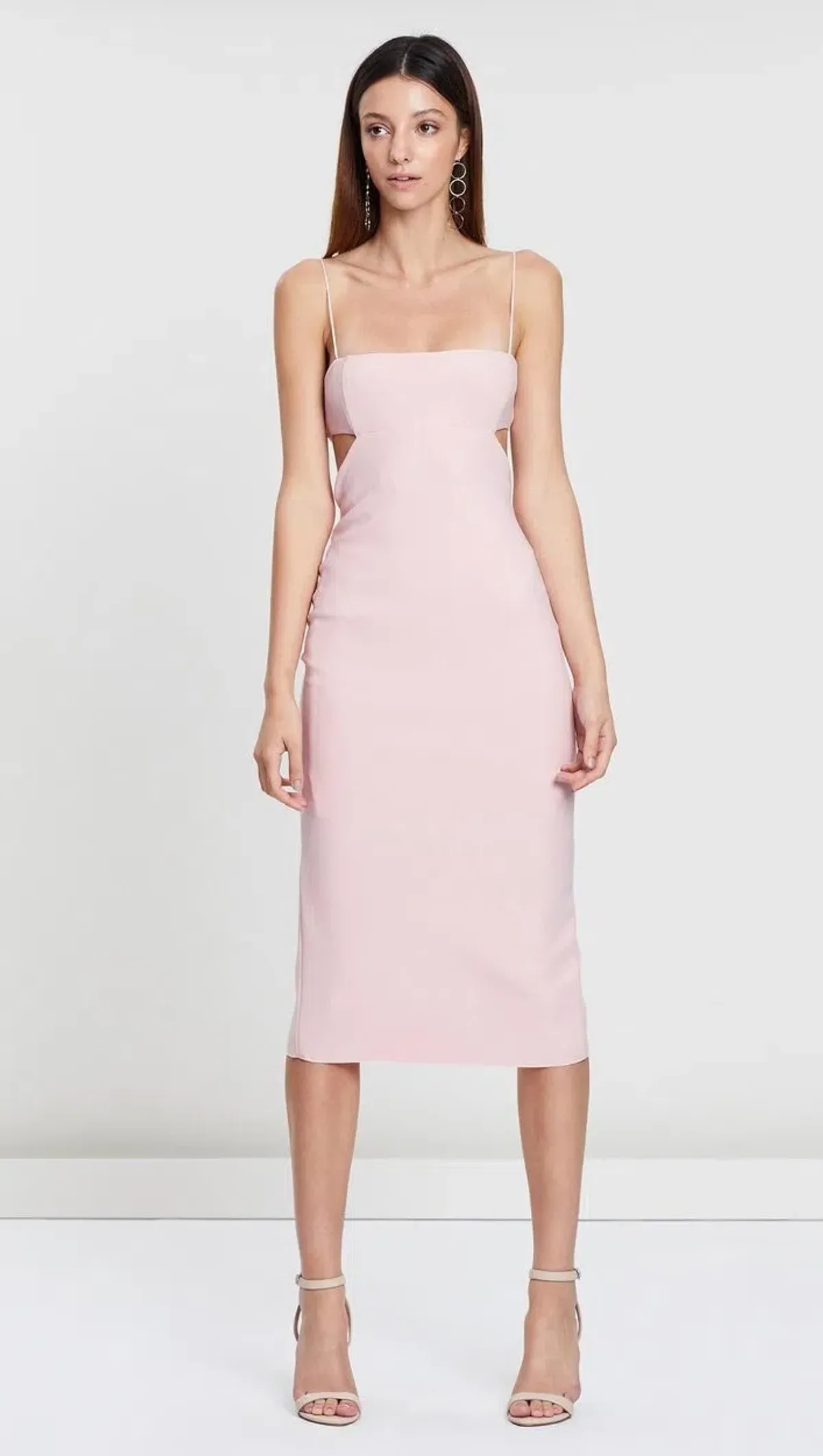 Bec and Bridge Elle Cut Out Midi Dress Pink Size 8 - Image 1