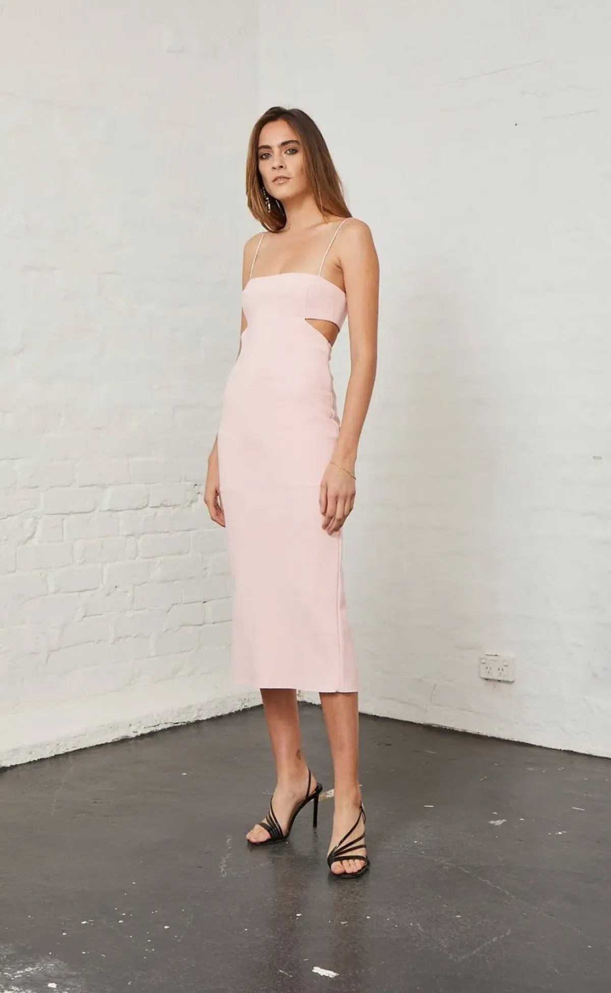 Bec and Bridge Elle Cut Out Midi Dress Pink Size 8 - Image 2