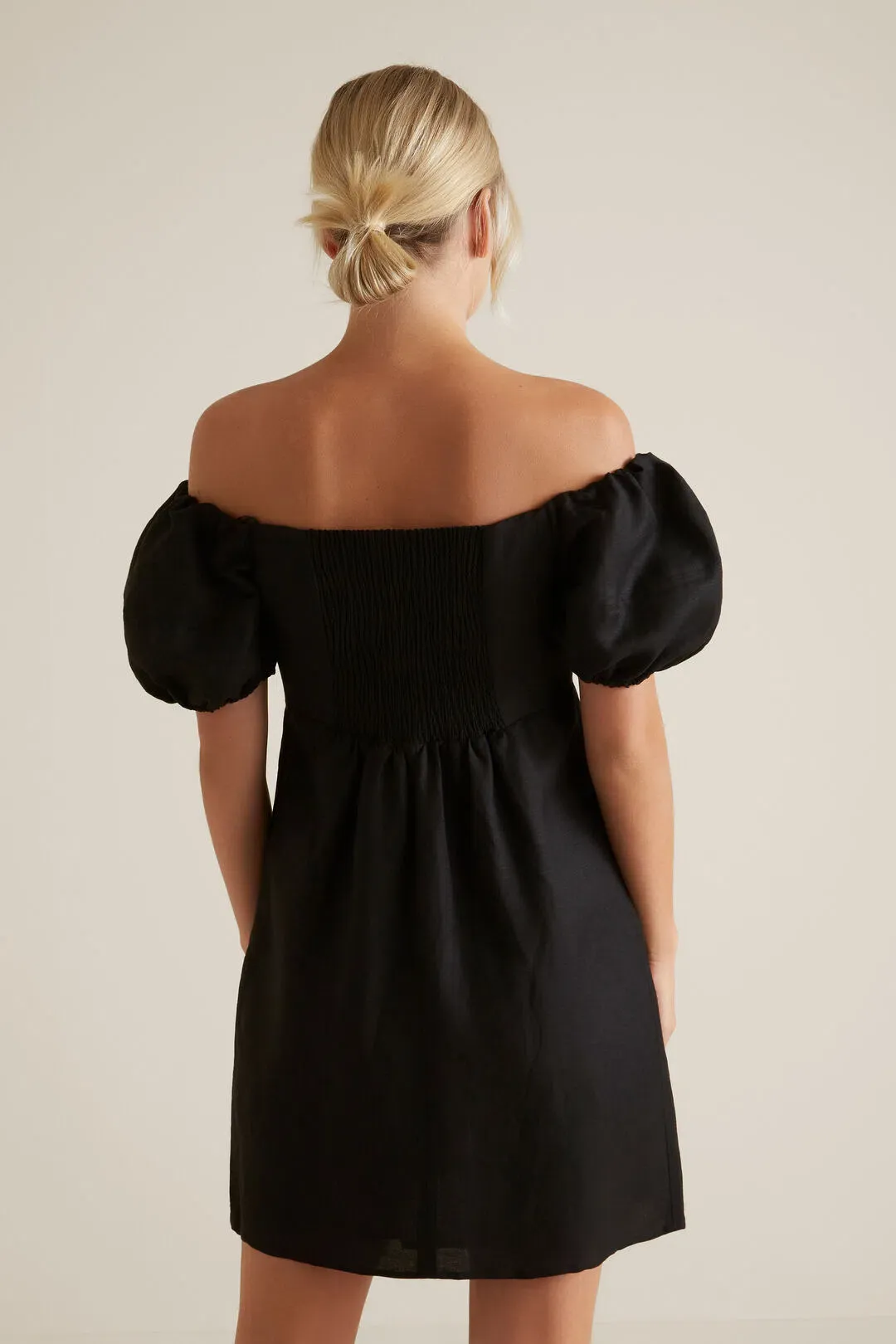 Seed Heritage Off Shoulder Mini Dress Black Size 14 for rent on The Volte - main image