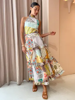 Kate Ford Zellejie Long Layered Dress in Multi Size 8 for rent on The Volte - image 2