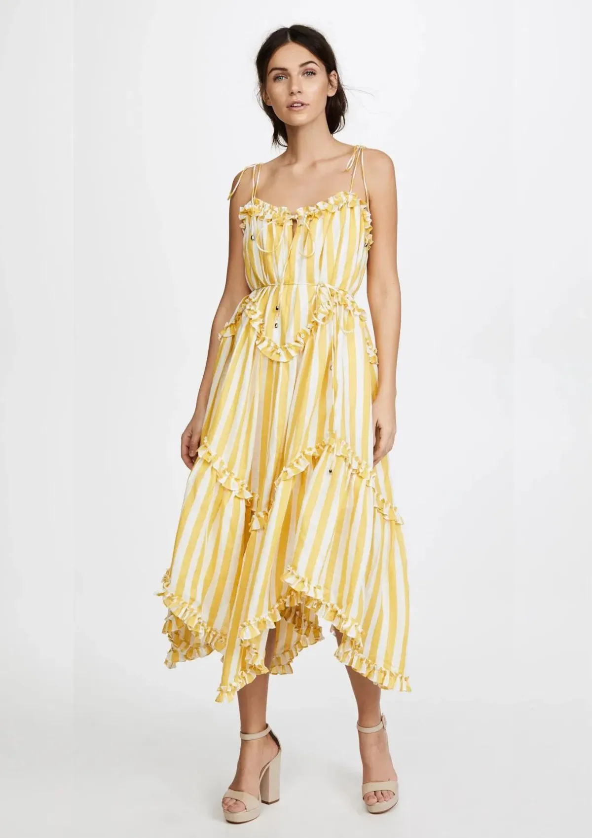 Zimmermann Lumino Floating Stripe Dress Yellow Size 6 - Image 1