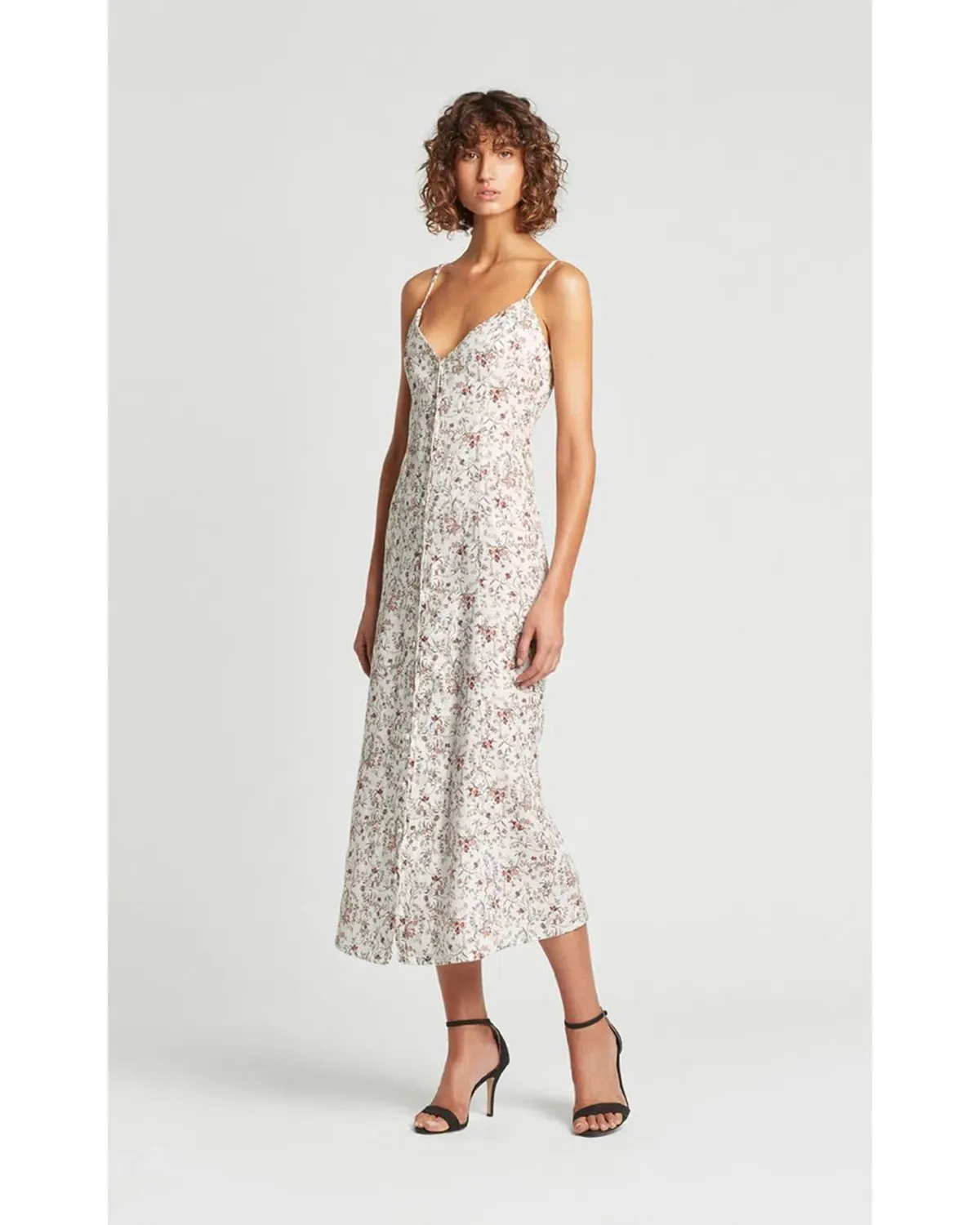 Sir the Label Haisley Linen Midi Dress Floral-Print Size 6 - Image 1