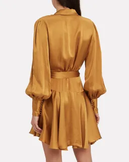 Zimmermann Wrap Dress Gold Size 0 / AU 8 for rent on The Volte - image 2